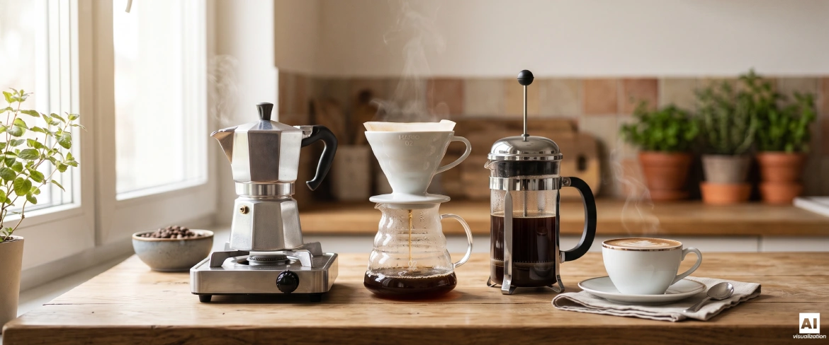 Kawiarka, dripper, french press i cappuccino – alternatywne sposoby parzenia kawy.