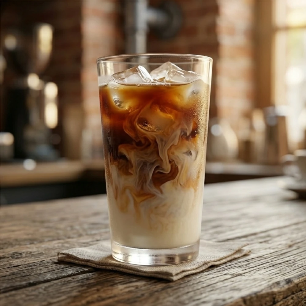 Aksamitne cold brew latte w szklance – świetny sposób na to, jak urozmaicić klasyczną cold brew coffee
