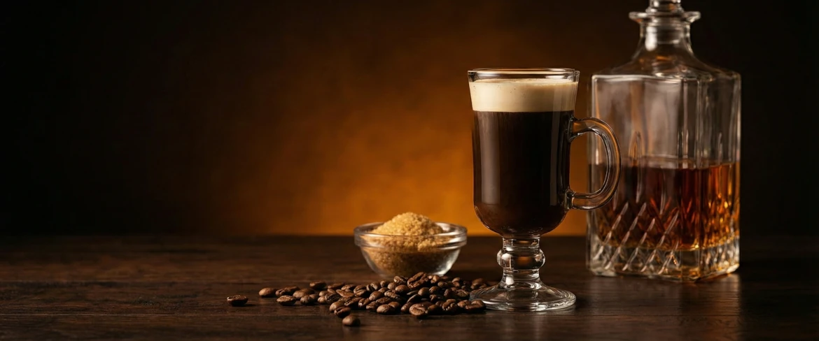 Irish coffee – Irish coffee with whisky, sugar and cream