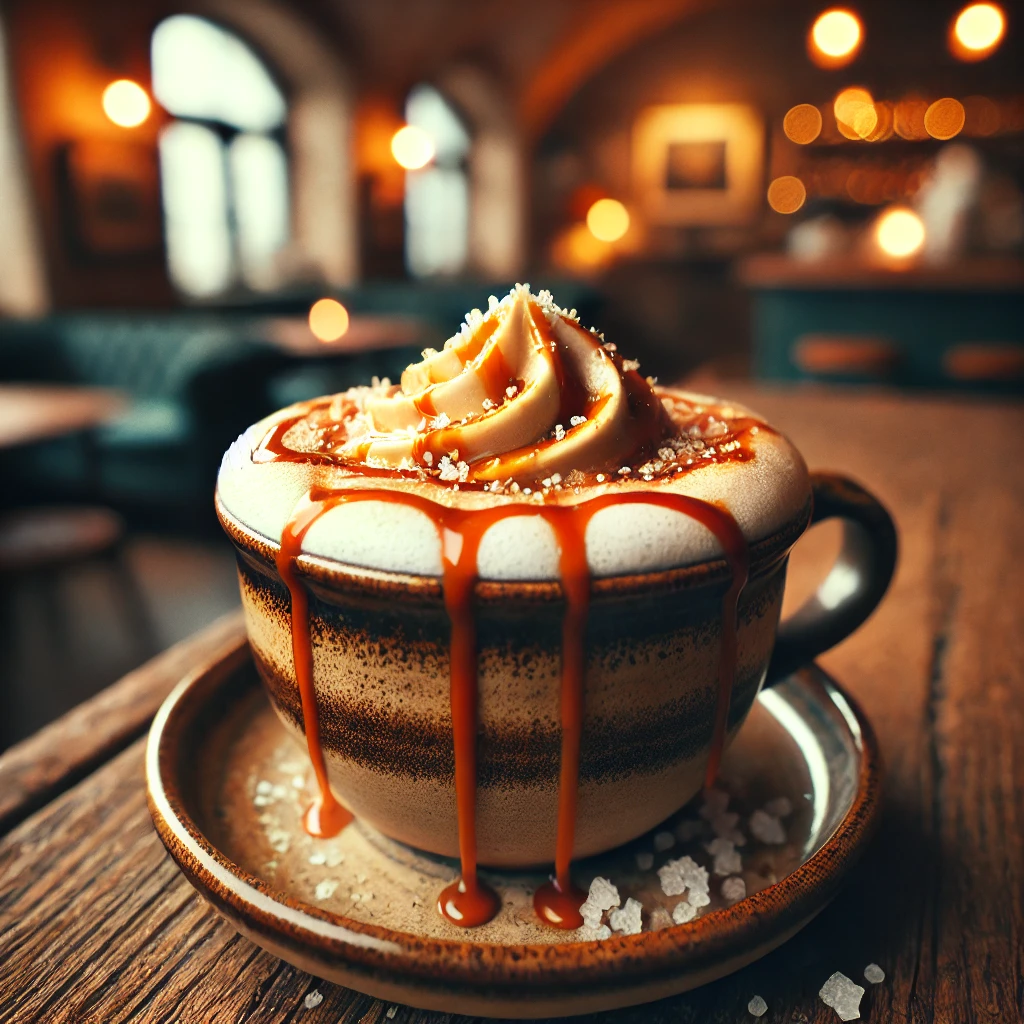 Caramel cappuccino with sea salt