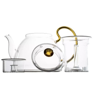 Glaskanne mit einem Teeei Diamante 1200 ml