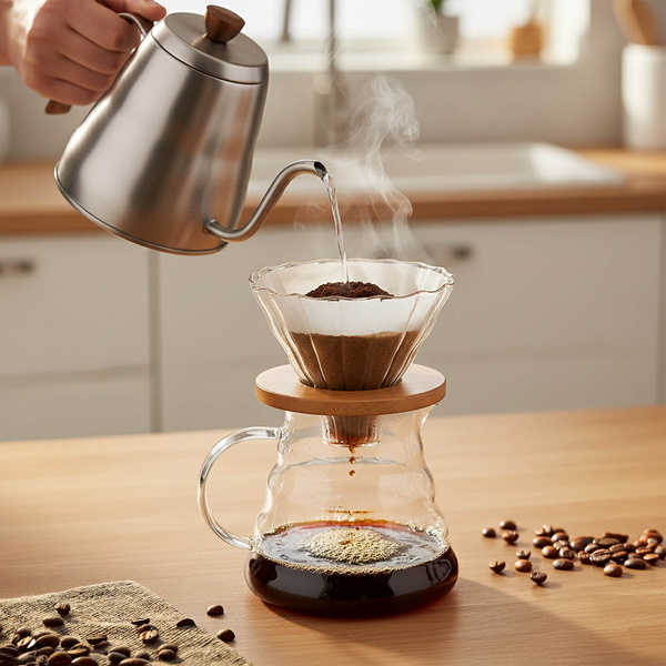Kaffeezubereitungsset – Glaströpfler und Kanne