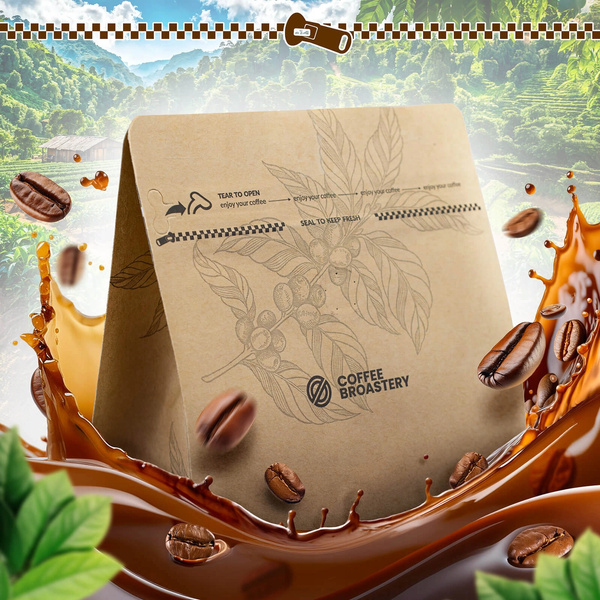 Bro Coffee Roastery - Kawa ziarnista India Karnataka Premium 1 kg