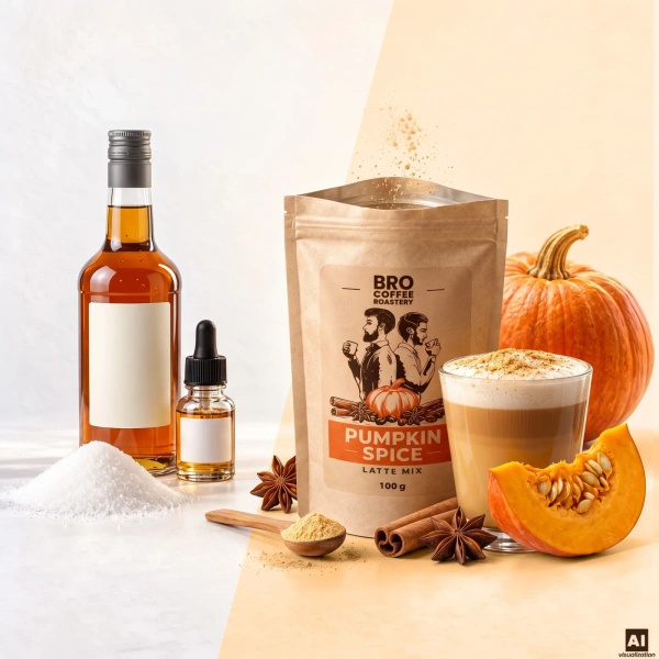 Set für Pumpkin Spice Latte: Kaffee Bro Coffee Roastery Brazil Samba 1kg + Pumpkin Spice Latte Mix 100g