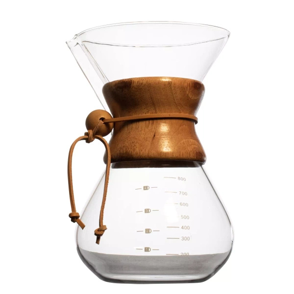Chemex‑style coffee maker 800 ml + reusable filter
