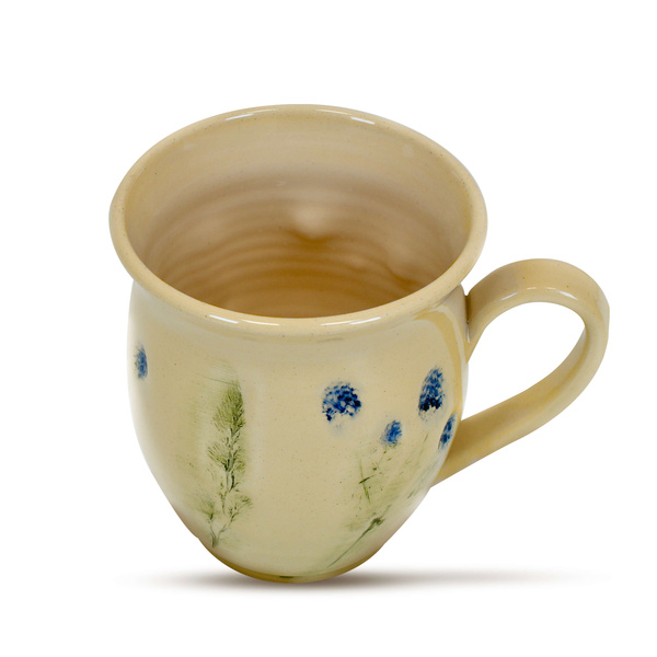 Keramikbecher Flora Blue 350 ml – Serie Crater