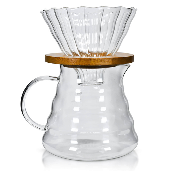 Zestaw do Parzenia Kawy – Szklany Dripper i Dzbanek