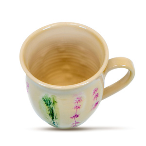 Keramikbecher Flora Pink 350 ml – Serie Crater