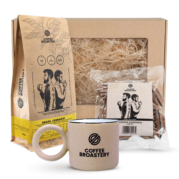 Bro Coffee Roastery Gift Set: Brazil Cerrado Coffee + Milk Fudge + Mug