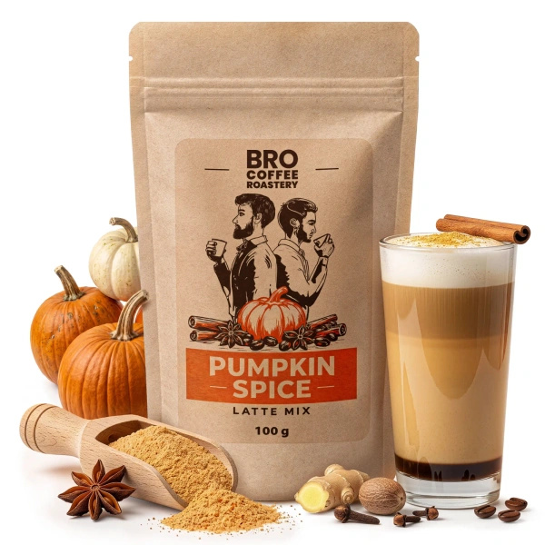 Set für Pumpkin Spice Latte: Kaffee Bro Coffee Roastery Brazil Cerrado 1kg + Pumpkin Spice Latte Mix 100g