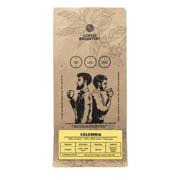 Bro Coffee Roastery - Whole Bean Coffee Colombia Medellin Premium 400g