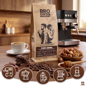 Bro Coffee Roastery – Bohnenkaffee Pure Crema 400 g
