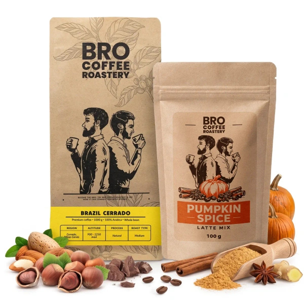 Set for Pumpkin Spice Latte: Coffee Bro Coffee Roastery Brazil Cerrado 1kg + Pumpkin Spice Latte Mix 100g