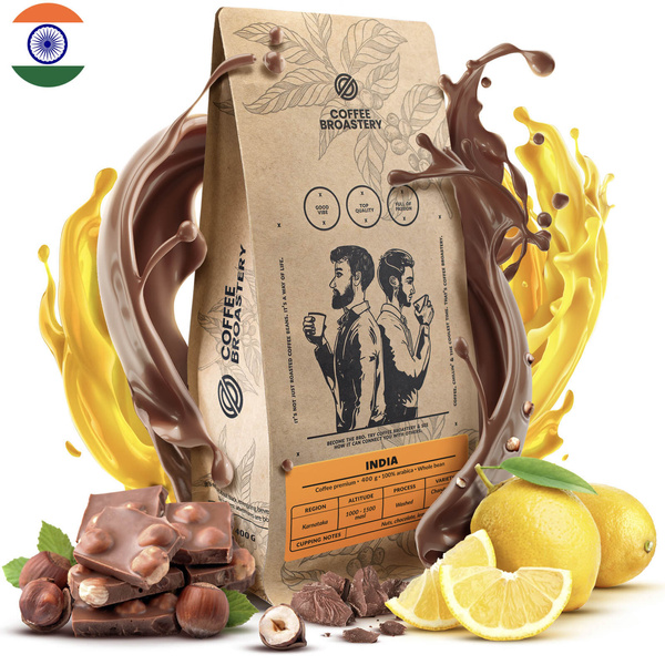 Bro Coffee Roastery - Kawa ziarnista India Karnataka Premium 1 kg
